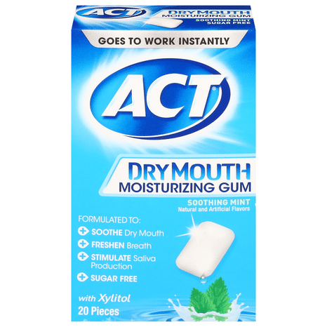 ACT Moisturizing Gum, Soothing Mint, Dry Mouth