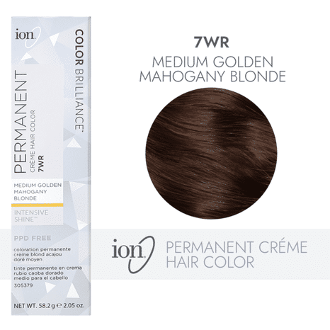 ion Permanent Creme Hair Color - 7WR Medium Golden Mahogany Blonde