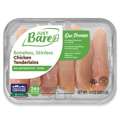 Just Bare Brand Chicken Tenderloins, Boneless, Skinless