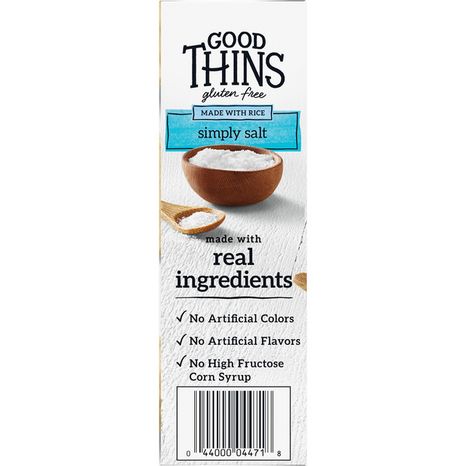GOOD THINS Simply Salt Gluten Free Rice Snack Crackers