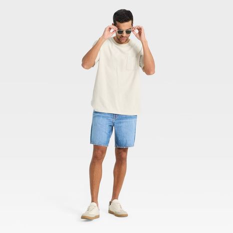 Goodfellow & Co Men's 8" Jean Shorts, 33 - Medium Wash