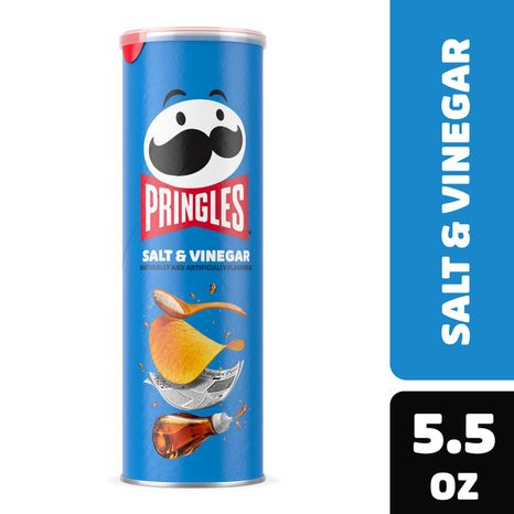Pringles Salt and Vinegar Potato Crisps Chips, Lunch Snacks, 5.5 oz