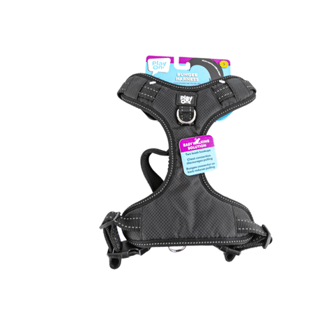 Play On Bungee Dog Harness, Small - Black