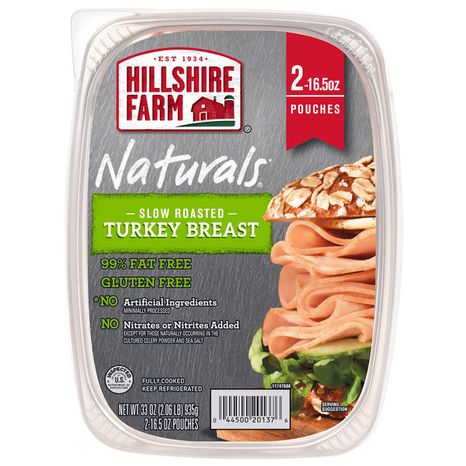 Hillshire Farm Slow Roasted Turkey Breast Sliced Deli Lunch Meat, 33 oz