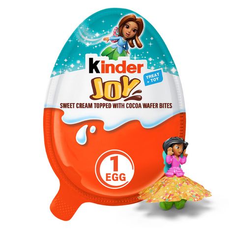 Kinder Joy Treat + Toy, Dinosaurs & Dragons or Fairies & Friends Egg, Sweet Cream and Two Crispy Wafer Bites, 0.7 oz