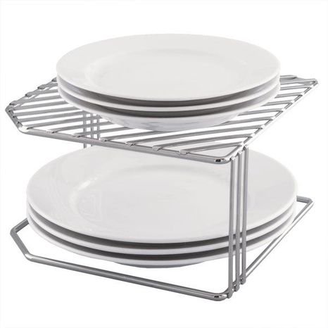 The Container Store Single Corner Shelf - Chrome - 10" Sq. x 5-1/2" H