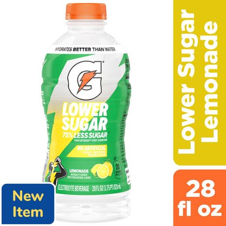 Gatorade Lower Sugar Electrolyte Sports Drink, Lemonade