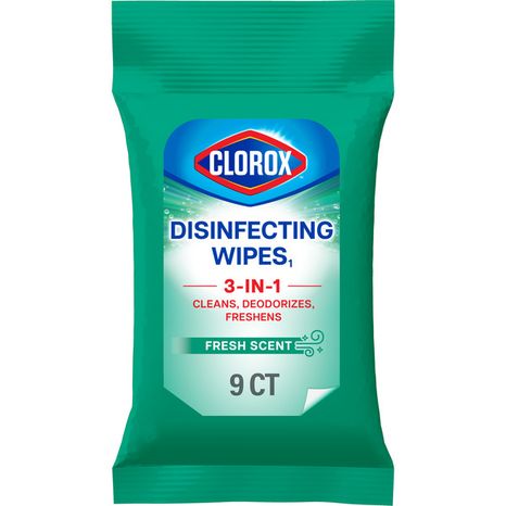 Clorox Disinfecting Wipes On The Go, Bleach Free Travel Wipes, Fresh Scent