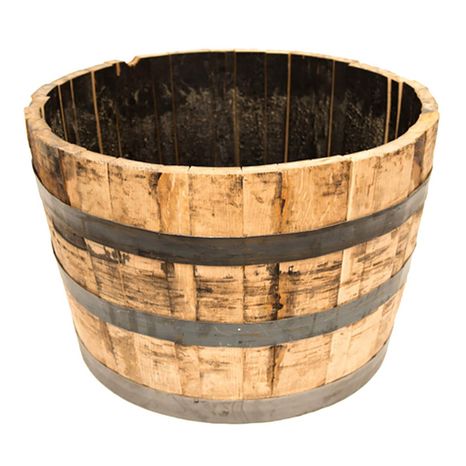 Real Wood Products Rustic Weathered Oak Wood Barrel - Brown - 25.5" W x 17.5" H