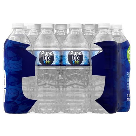 PURE LIFE Purified Water, 16.9 Fl Oz / 500 mL, Plastic Bottled Water (24 Pack)