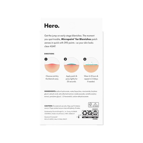 Hero Cosmetics Mighty Patch Micropoint for Blemishes, Acne Spot Patch for Early Stage Zits