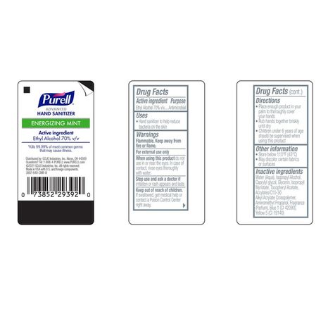 PURELL Hand Sanitizer, Energizing Mint, Advanced