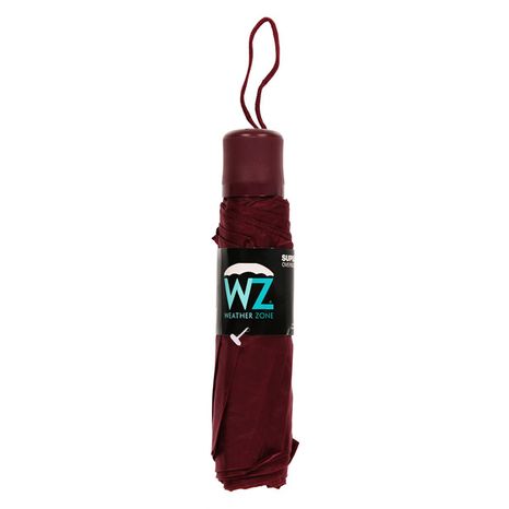 Weather Zone Super Mini Umbrella - Burgundy - 9.7" & 42"