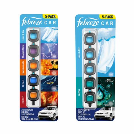 Febreze Car Vent Clip, L&S, MS, HawAl, Oc, Ember