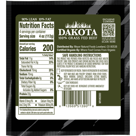 Dakota Organic 90%/10% Ground Beef