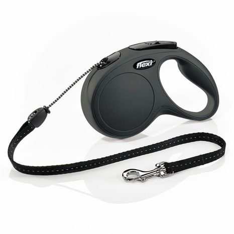 flexi 16' Medium Black Classic Cord Retractable Leash for Dogs