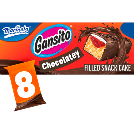 Marinela Gansito, 8 ct, Chocolatey, Filled Snack Cake, Snack Cakes, 14.08 oz