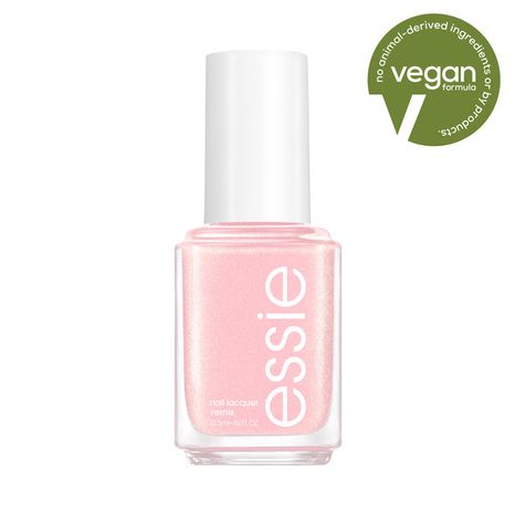 essie salon-quality nail polish, 8-free vegan, iridescent pink, Birthday Girl