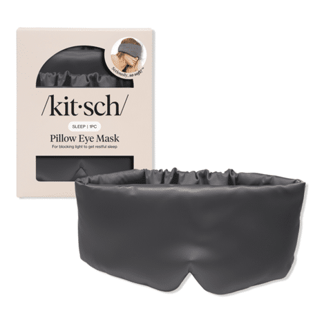 Kitsch Satin Pillow Eye Mask, Charcoal