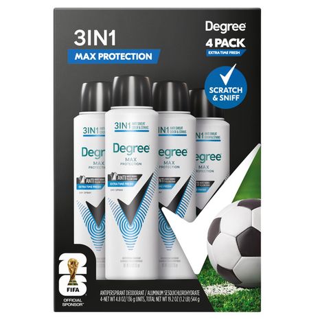 Degree Men's 3-in-1 Max Protection Extra Time Fresh Dry Spray Antiperspirant