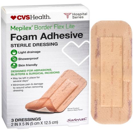CVS Pharmacy Mepilex Border Lite Foam Adhesive Sterile Dressings