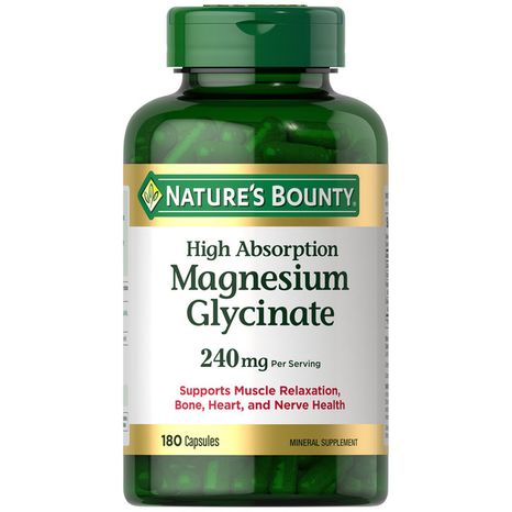 Nature's Bounty Capsules High Absorption 240 mg Magnesium Glycinate