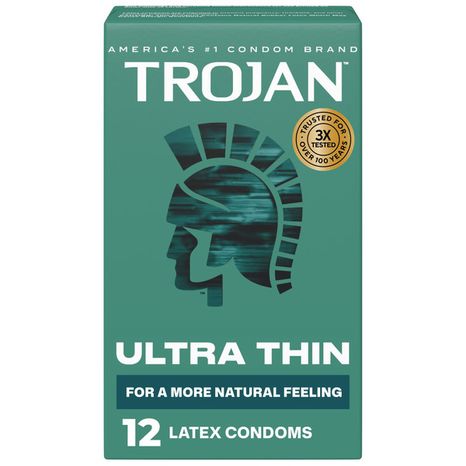 Trojan Ultra Thin Latex Lubricated Condoms For Men