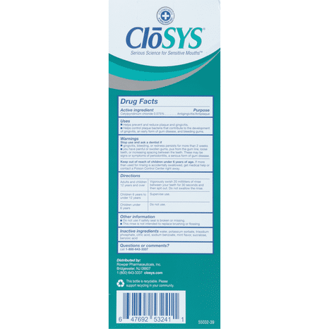 Closys Mouth Rinse, Gentle Mint, Sensitive
