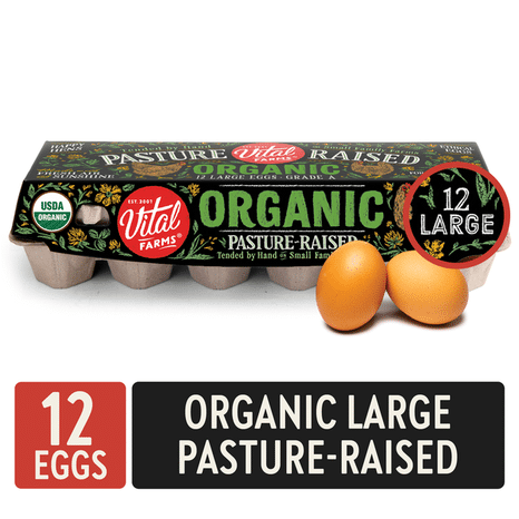 Vital Farms Organic Pasture Raised Large Grade A Brown Eggs