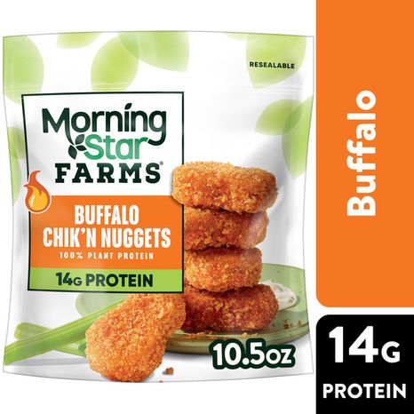 Morning Star Farms Veggitizers Buffalo Plant Based Chik'n Nuggets, Vegan Chicken, 10.5 oz