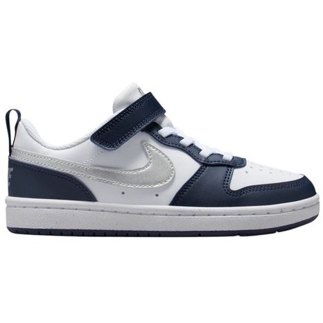 Nike Kids' Preschool Court Borough Low Recraft Shoes, Size 1.5, Medium/D - White/Silver/Navy