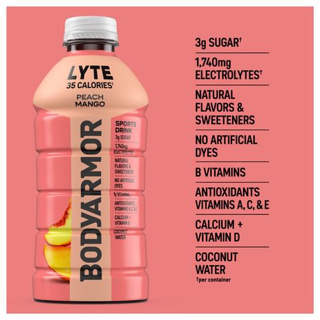 BODYARMOR Lyte Peach Mango Sports Drink Bottle