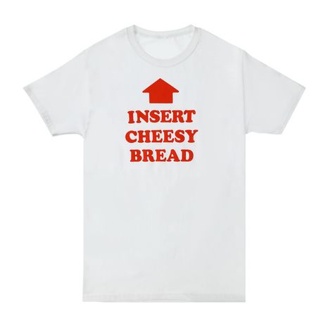 Insert Cheesy Bread Graphic Tee, XL - White