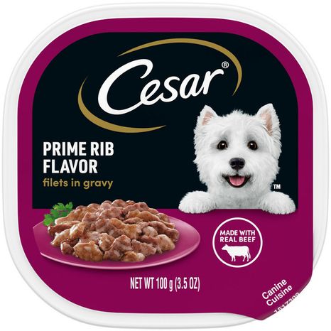 Cesar Filets in Gravy Soft Wet Dog Food Prime Rib