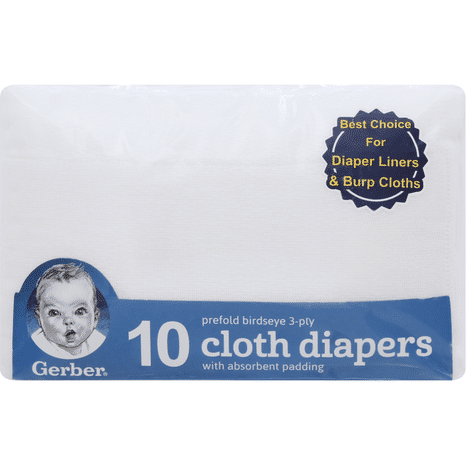Gerber Cloth Diapers, Prefold Birdseye, 3-Ply