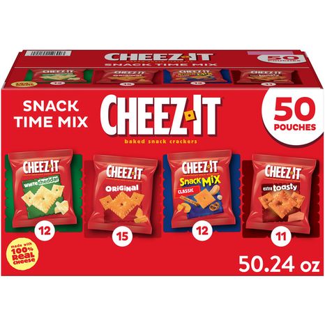 Cheez-It Variety Pack Baked Snack Crackers, Lunch Snacks, 50 Count