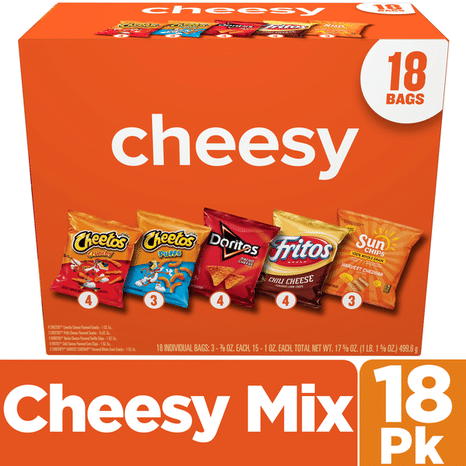 Frito Lay Snacks Cheesy Mix Variety 17 5/8 Oz 18 Count