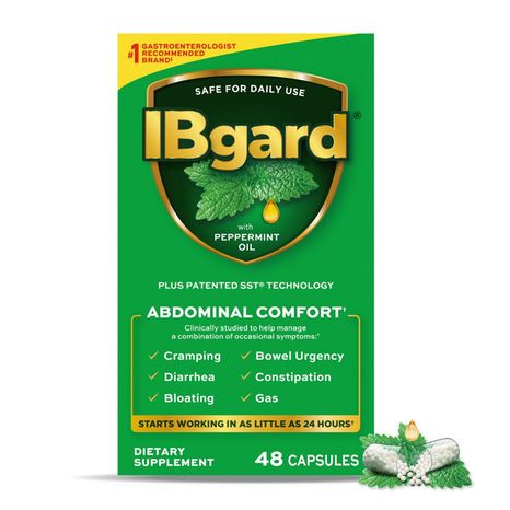IBgard Digestive Gut Health Supplement for Occasional Cramping, Bowel Urgency, Diarrhea, Constipation, Bloating & Gas, 48ct