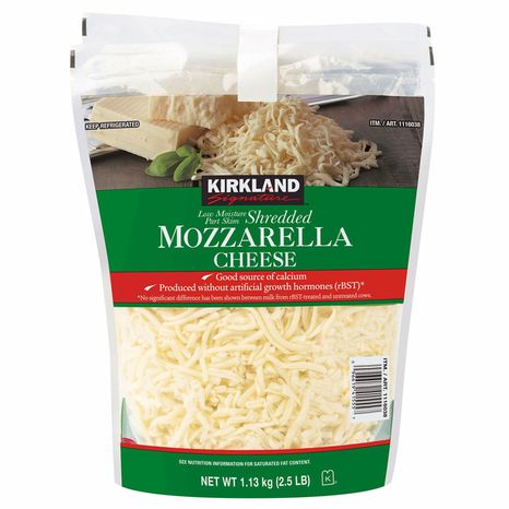 Kirkland Signature Mozzarella Cheese Low Moisture Part Skim Shredded
