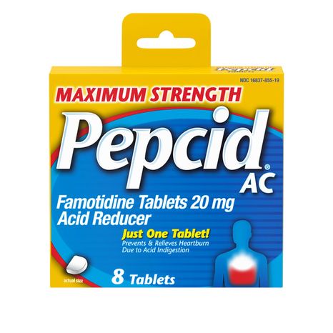 Pepcid AC Maximum Strength Heartburn Medicine, 20 mg Famotidine, 8 ct