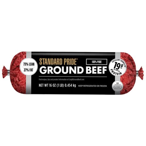 Standard Pride® 73% Lean / 27% Fat, Ground Beef Roll, 1 lb.