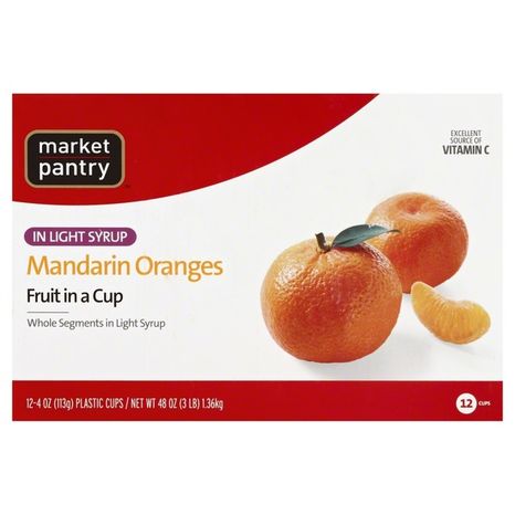 Market Pantry Mandarin Oranges, in Light Syrup, Fruit in a Cup