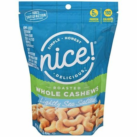 Nice! Roasted & Lightly Salted Whole Cashews