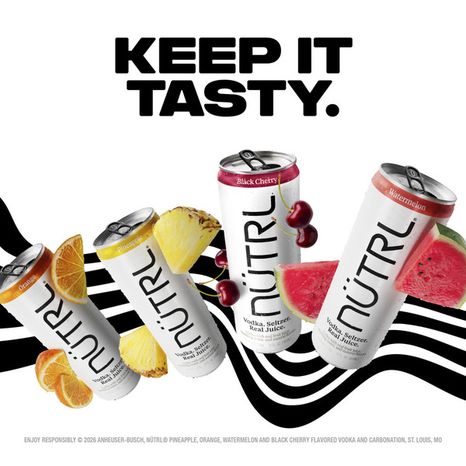 NUTRL Vodka Hard Seltzer, Real Fruit Juice Variety Pack, Gluten Free, 8 Pack, 12 Fl Oz Slim Cans
