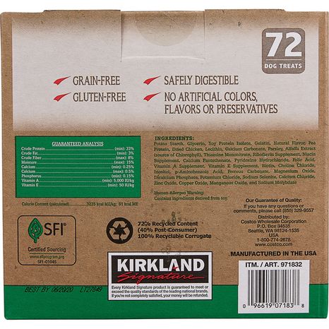 Kirkland Signature Dental Chew Grain Free, 72 ct