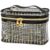Rite Aid Black & Gold Grid Mini Train Case