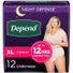 Depend Night Defense Women's Adult Postpartum Incontinence Underwear, XL