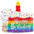 Prairie Supply Happy Birthday Cake Shaped Foil Balloons