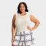 A New Day Women's Crewneck Drop Needle Pullover Sweater Tank, 3X - Cream
