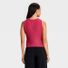 A New Day Women's Crewneck Drop Needle Pullover Sweater Tank, XL - Red